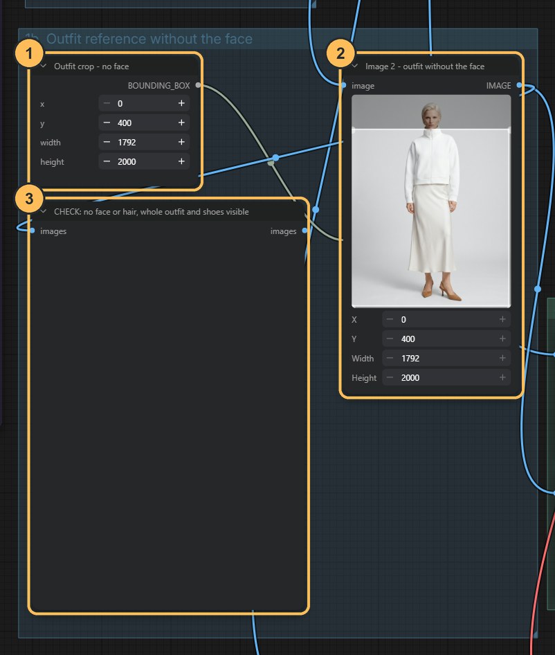 Workflow close-up with numbered nodes